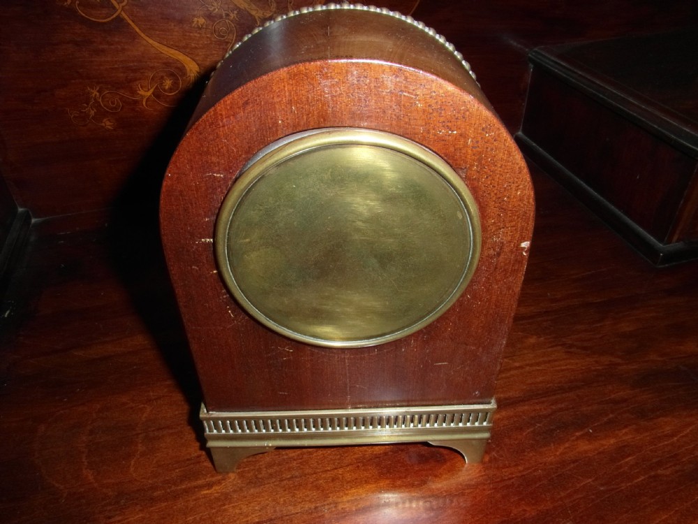 Edwardian Mahogany and Brass 8 Day timepiece View VI