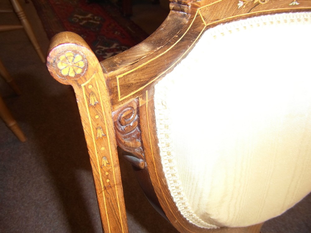 Antique Rosewood marquetry inlaid Chair View III