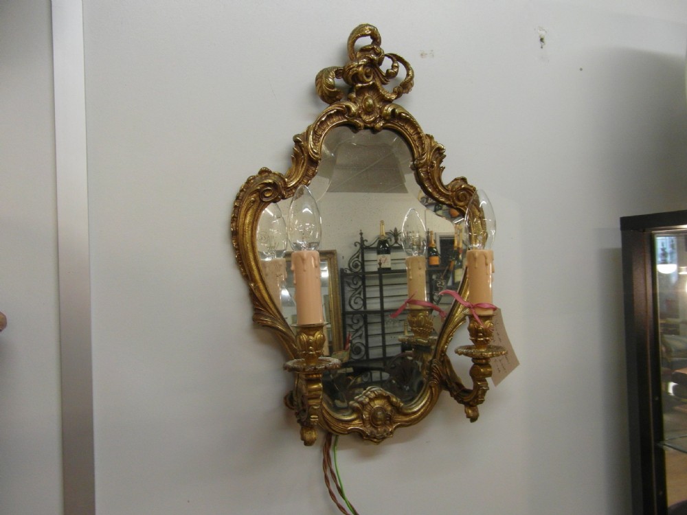Victorian Brass Mirror Wall Light