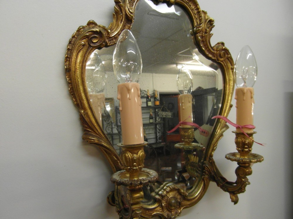 Victorian Brass Mirror Wall Light View II