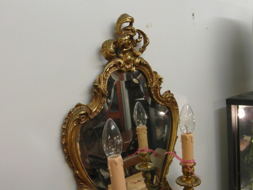 Victorian Brass Mirror Wall Light View III