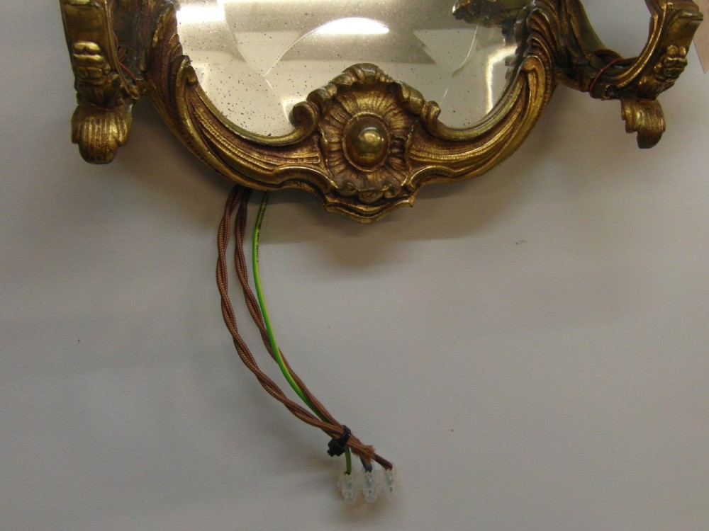 Victorian Brass Mirror Wall Light View IV