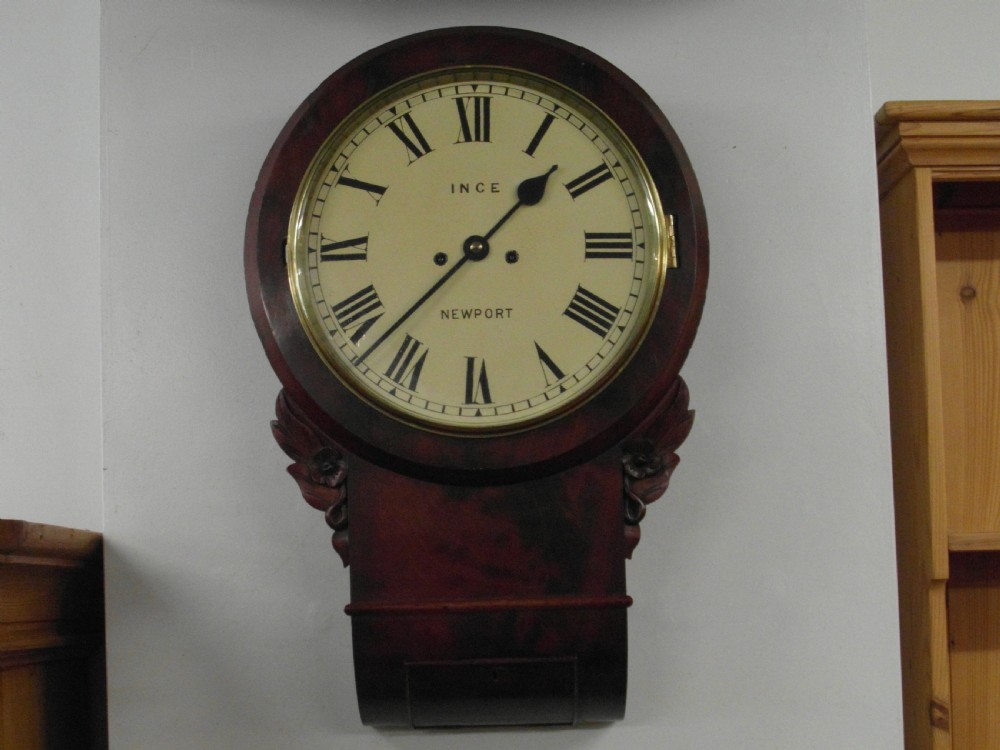 Victorian Double Fusee Drop Dial Wall Clock