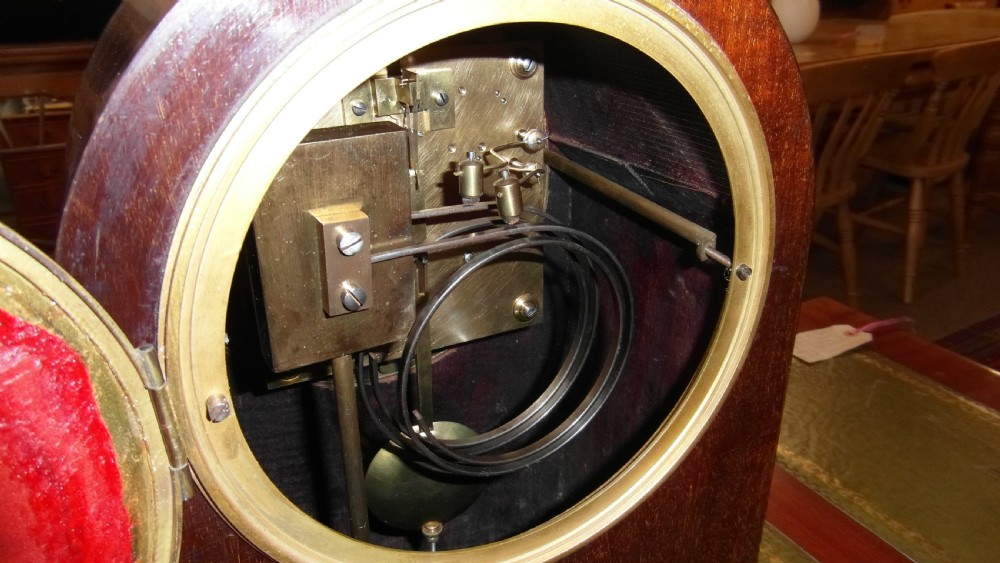 Victorian Dome Top 8 Day Flame Mahogany Mantle Clock View VII