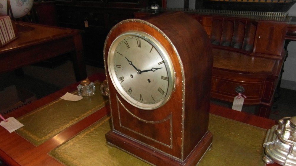 Victorian Dome Top 8 Day Flame Mahogany Mantle Clock View XII