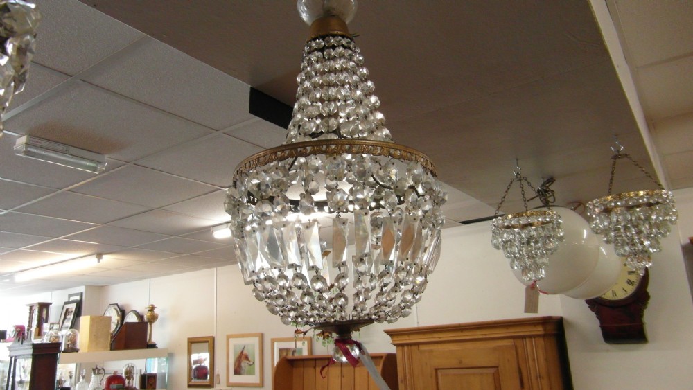 Pair of Cut Glass Chandaliers View III