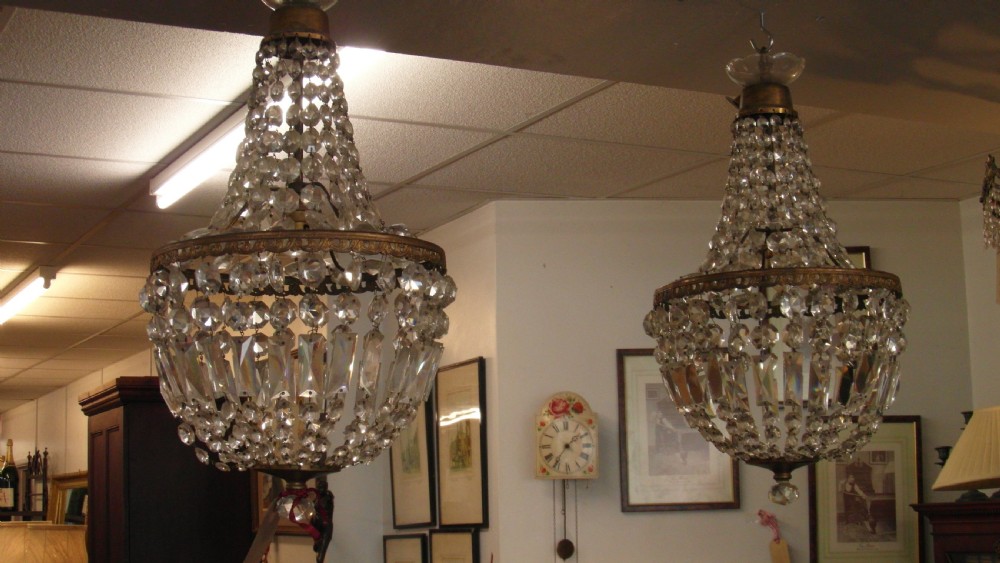 Pair of Cut Glass Chandaliers View VI