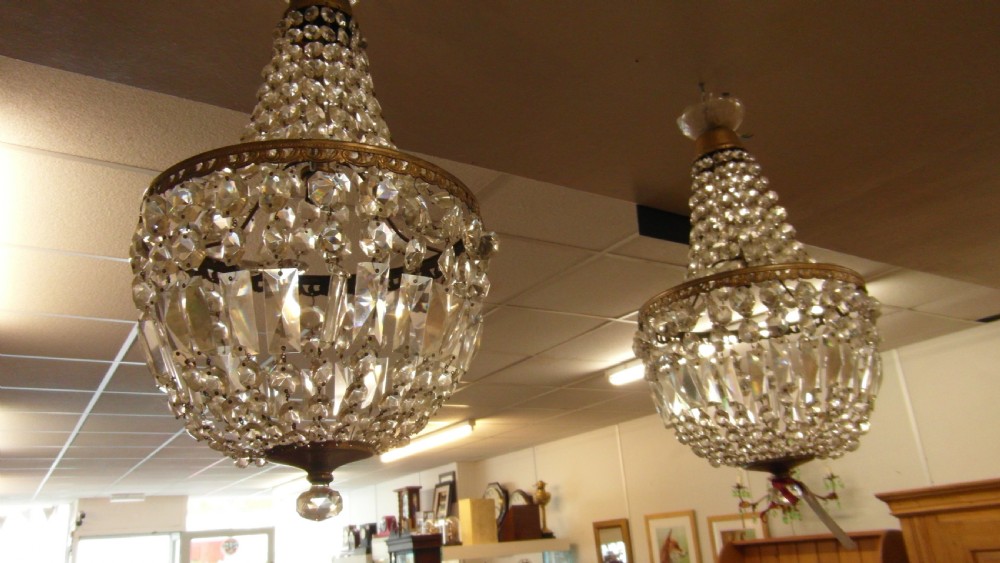 Pair of Cut Glass Chandaliers View VII