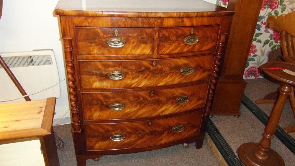Victorian  mahogany Bow fronted Chest of Drawers