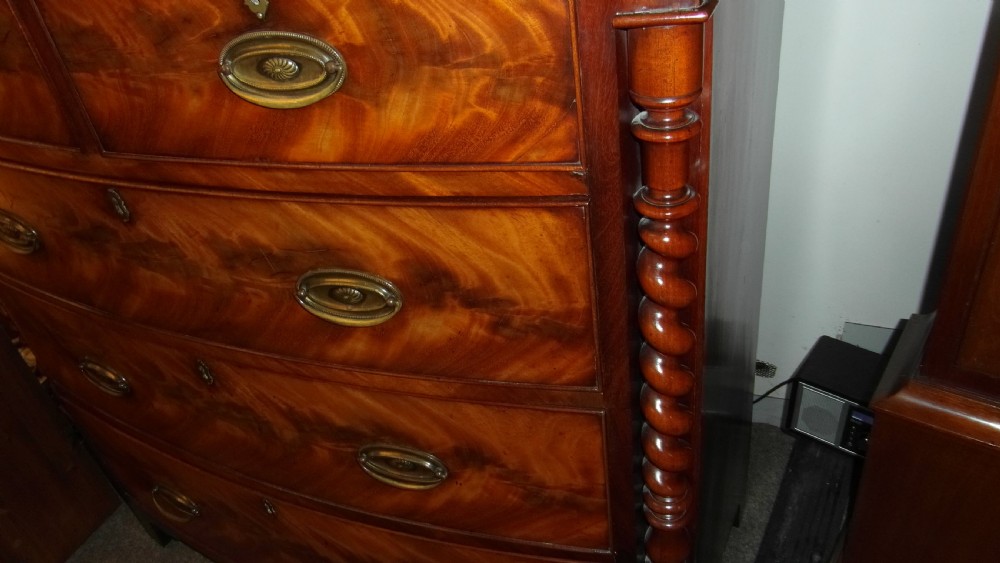 Victorian  mahogany Bow fronted Chest of Drawers View II