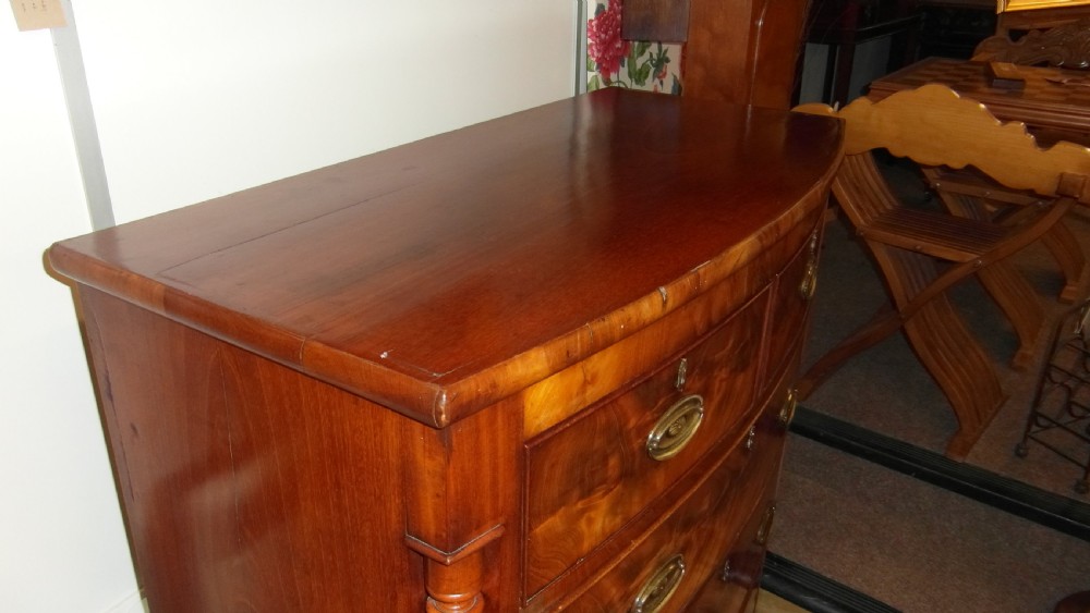 Victorian  mahogany Bow fronted Chest of Drawers View III
