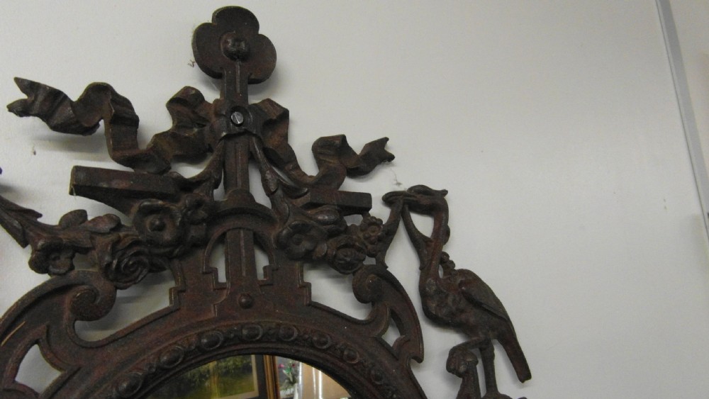 Antique French Cast Iron Mirror wall sconce View II