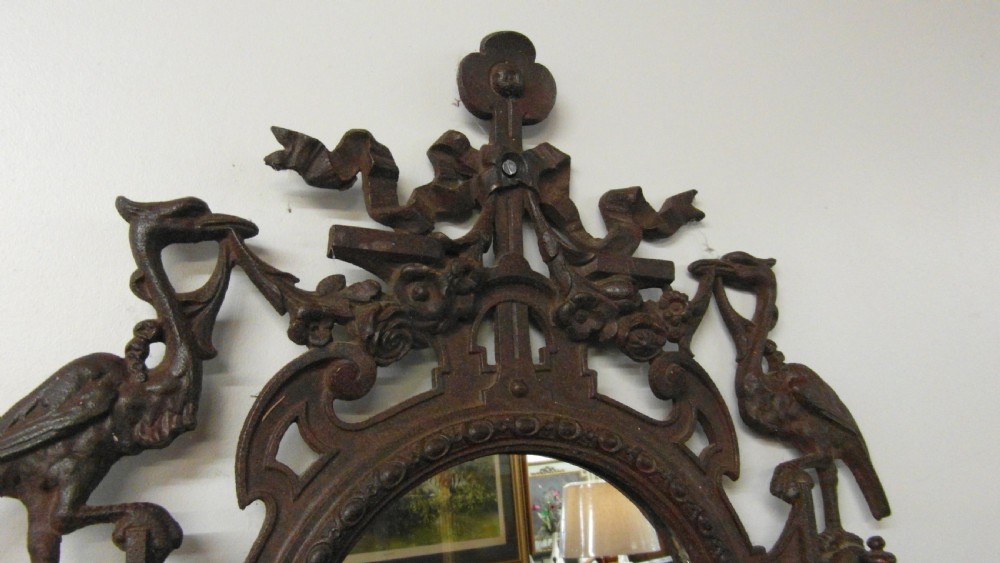 Antique French Cast Iron Mirror wall sconce View IV