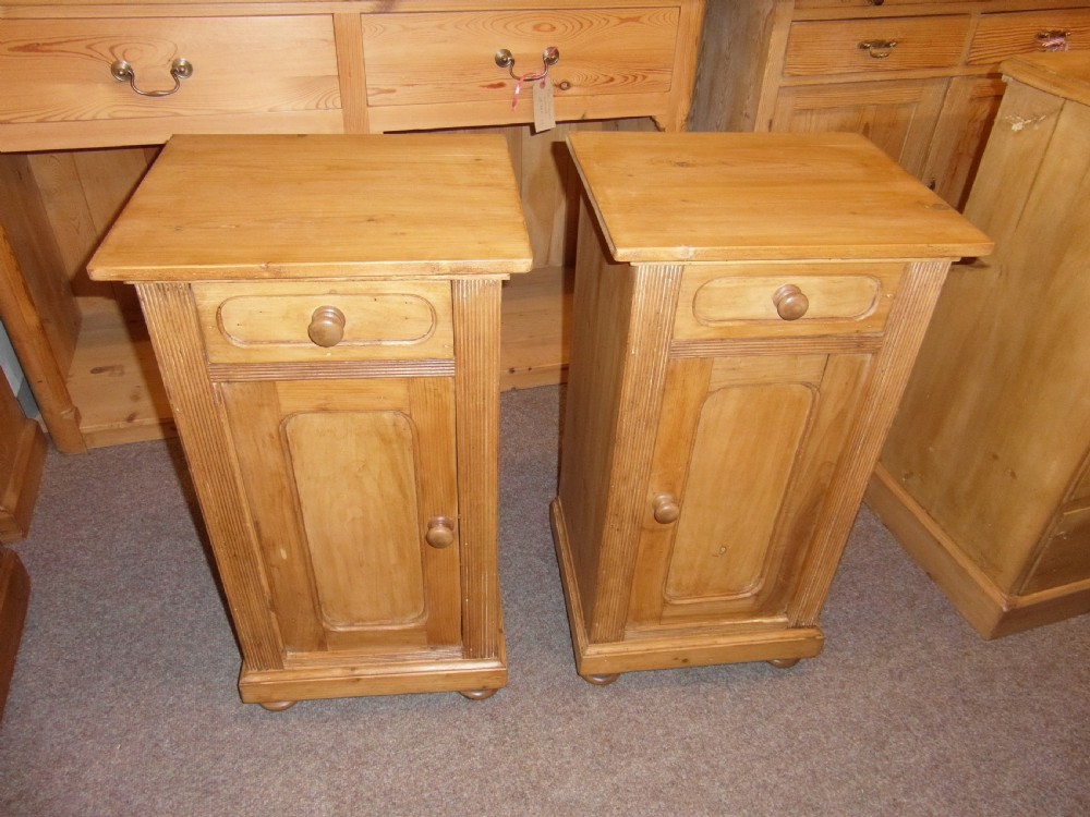 Victorian Pair of Pine Bedside Cabinets View VI