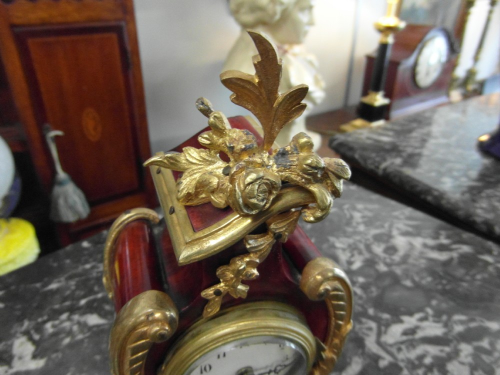 French Rococo Tortoiseshell mantle clock View IV