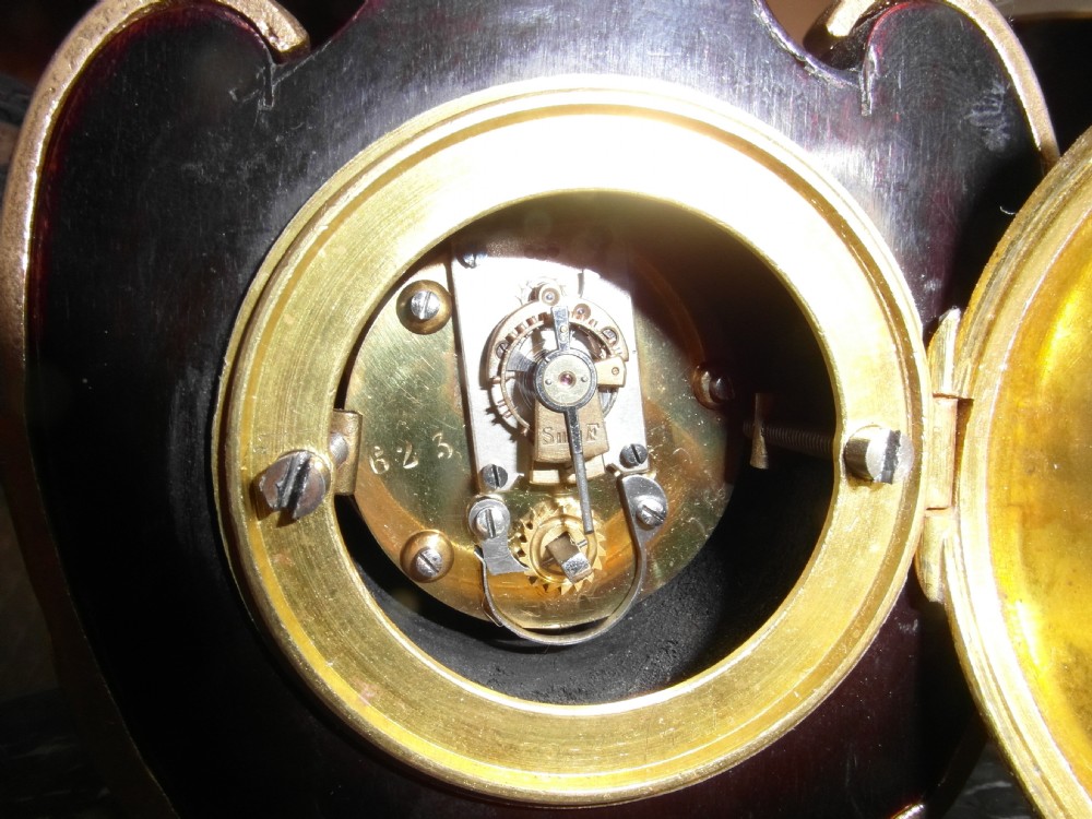French Rococo Tortoiseshell mantle clock View VII