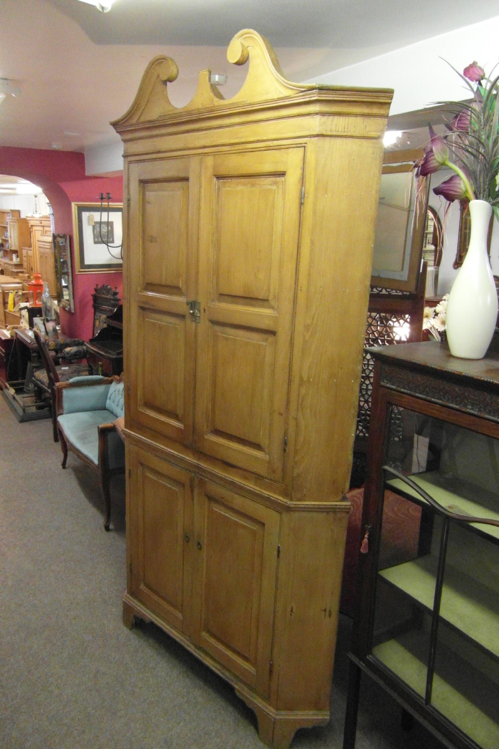 Georgian Pine Corner Cabinet