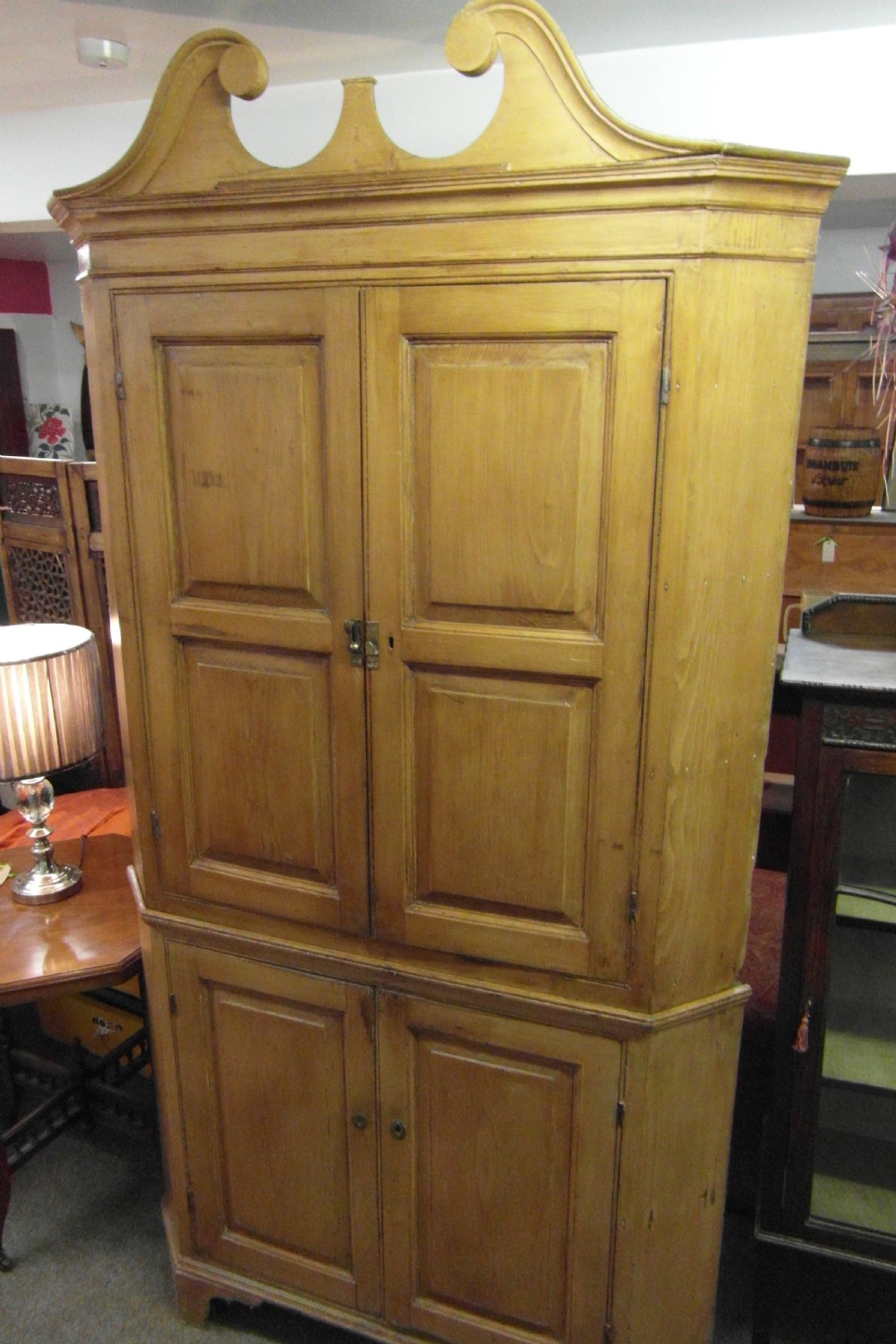 Georgian Pine Corner Cabinet View X
