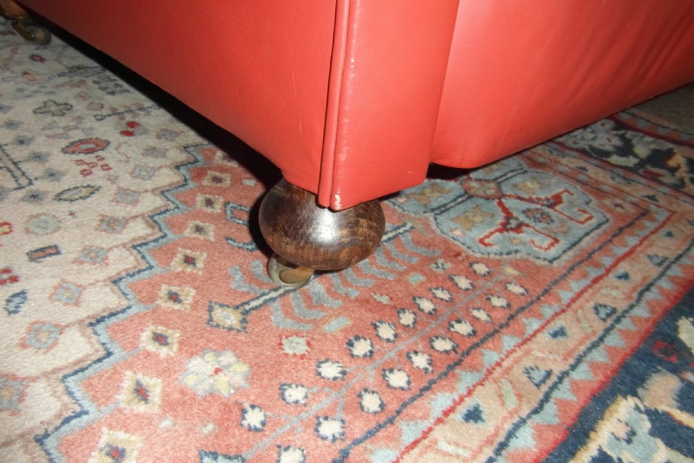 Victorian Leather Chesterfield Button Back Sofa View III