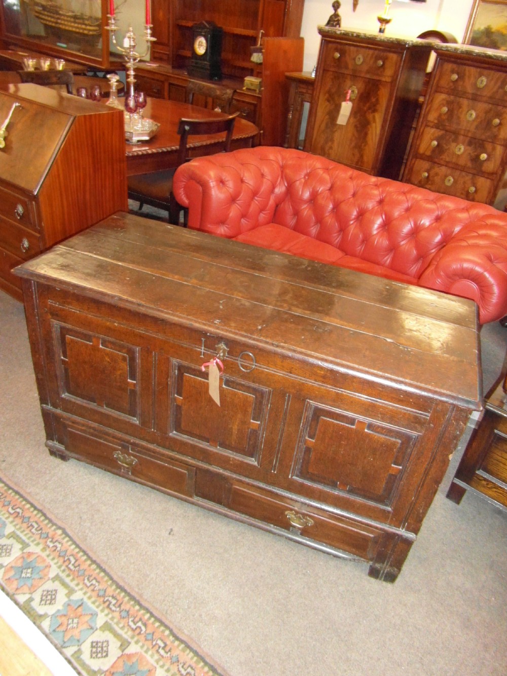 Antique Oak Mule Chest Coffer