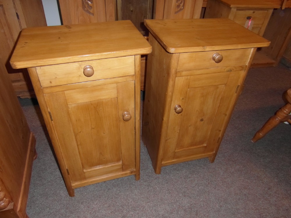 Pair Victorian Pine Bedside Cabinets