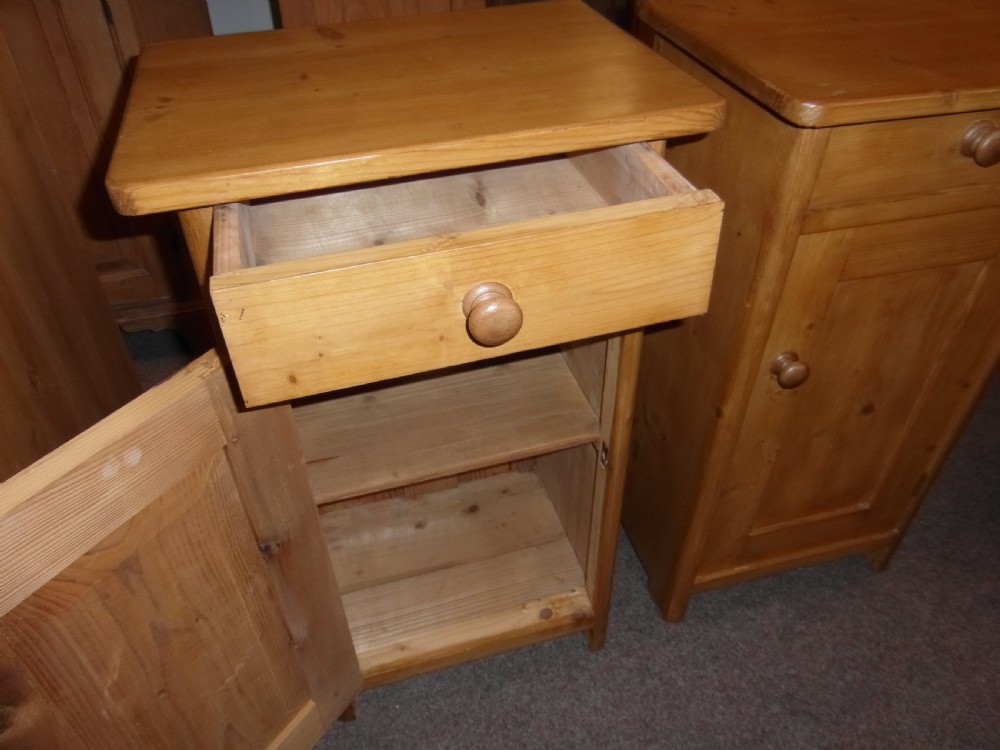 Pair Victorian Pine Bedside Cabinets View II