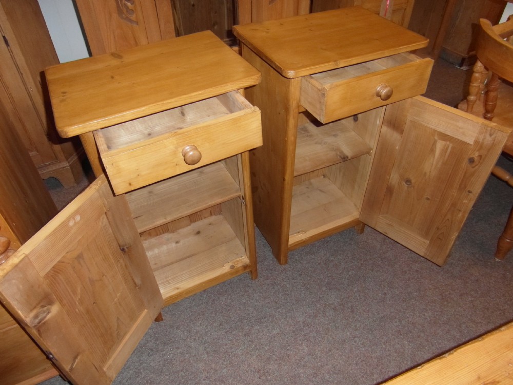 Pair Victorian Pine Bedside Cabinets View III