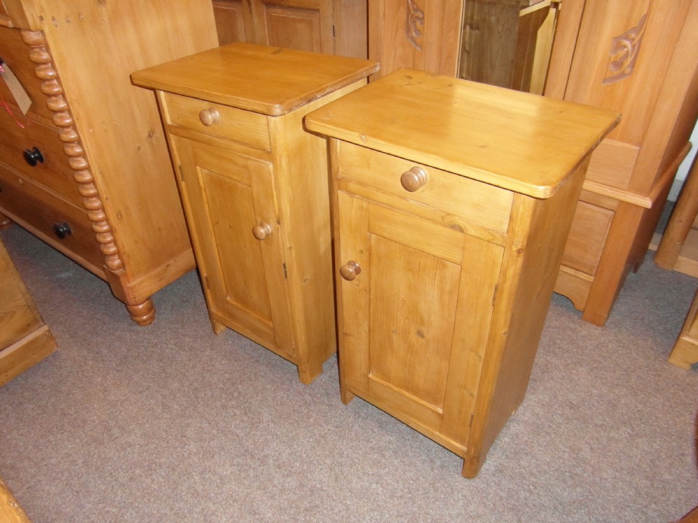 Pair Victorian Pine Bedside Cabinets View V