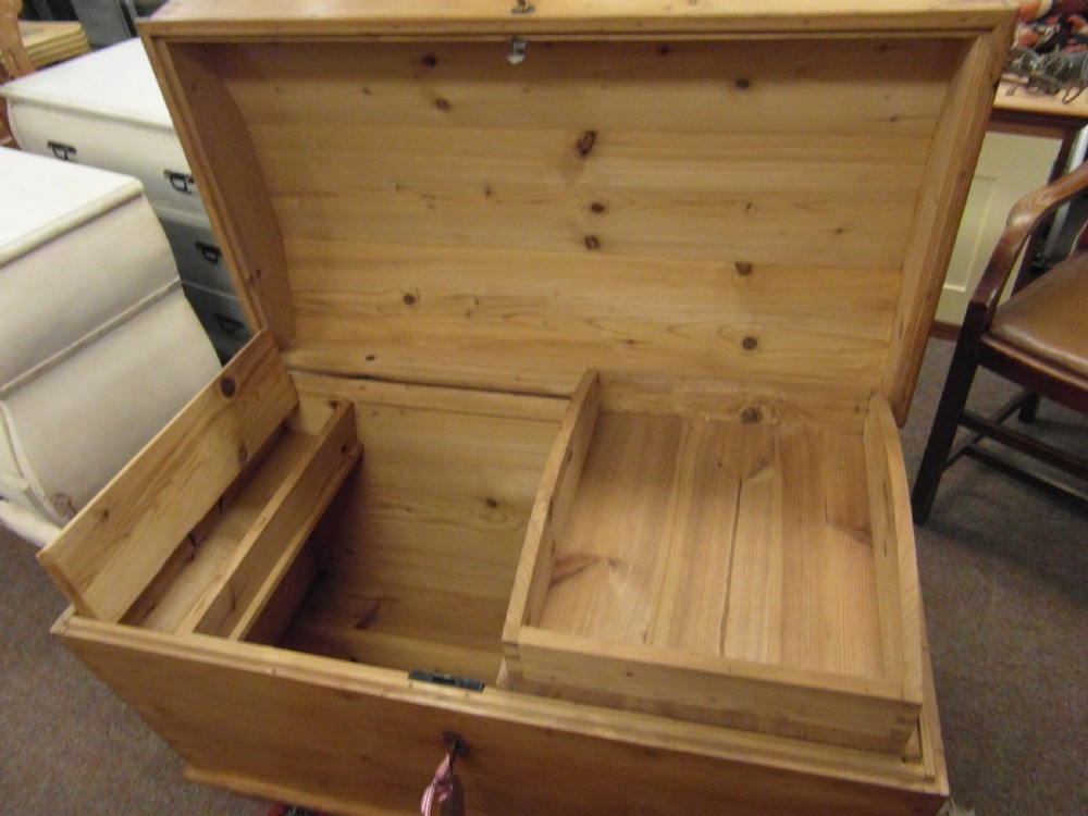 Victorian Pine Large Dome top Blanket Box View V