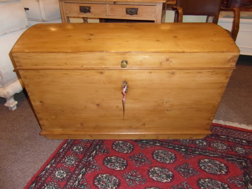 Victorian Pine Large Dome top Blanket Box View VI