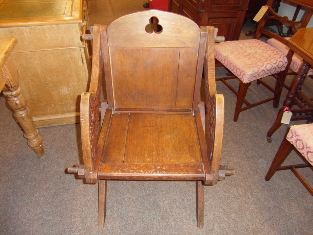 Antique Pair Glastonbury Oak Chairs View III