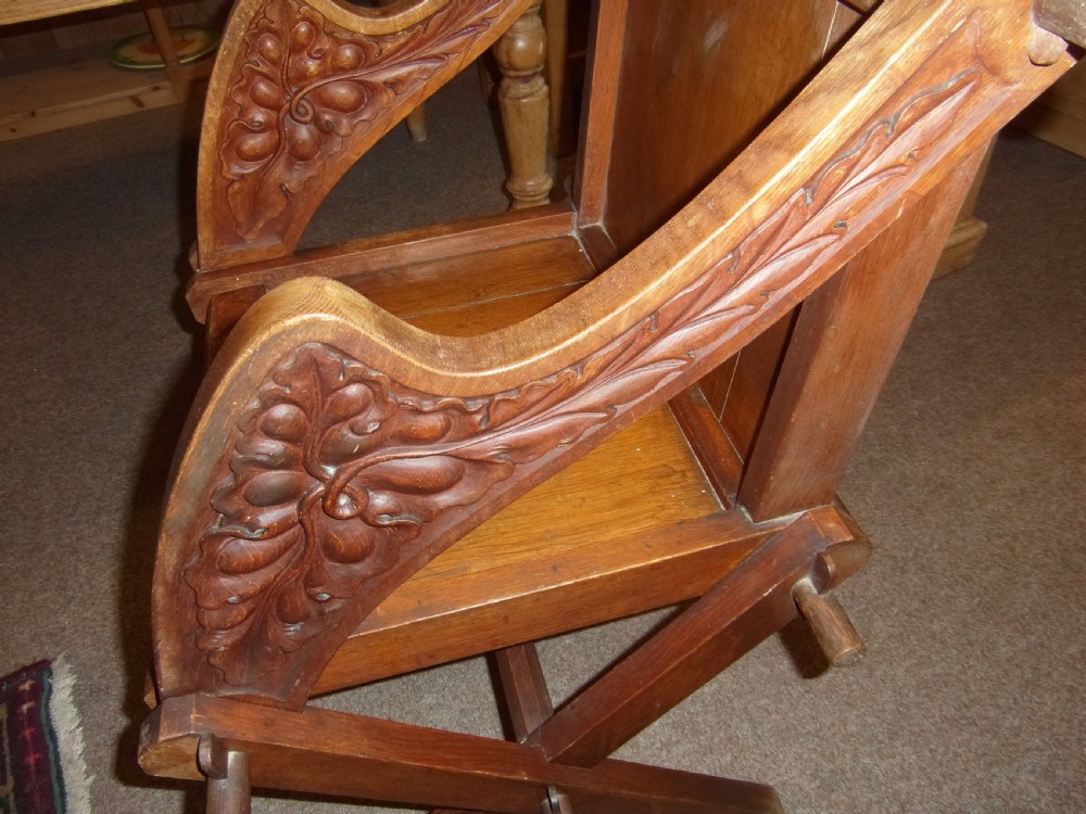 Antique Pair Glastonbury Oak Chairs View V