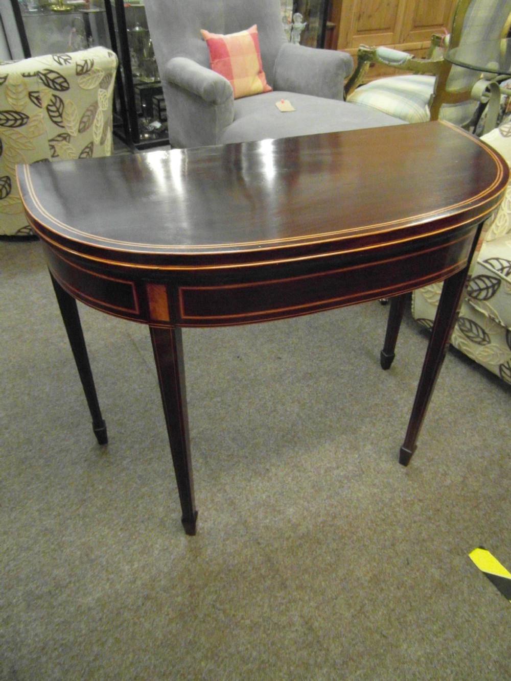 Regency Mahogany Inlaid Card Table View II