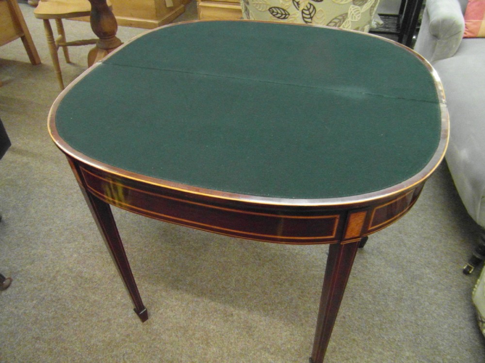 Regency Mahogany Inlaid Card Table View IV