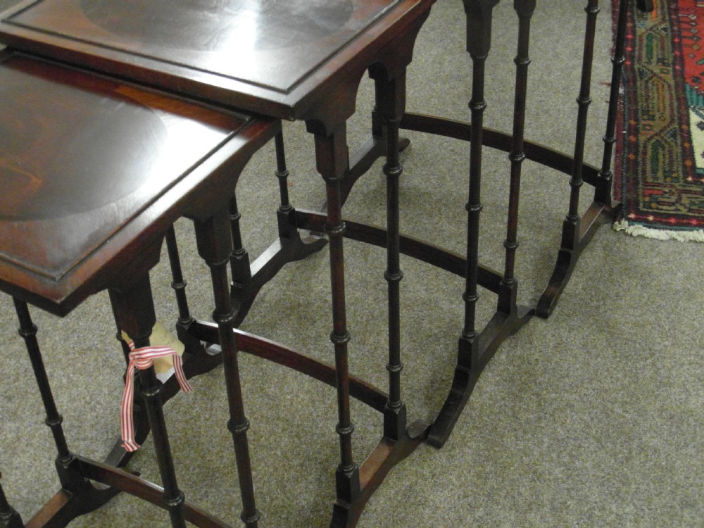 Set of Antique Quartetto Edwardian Tables View IV