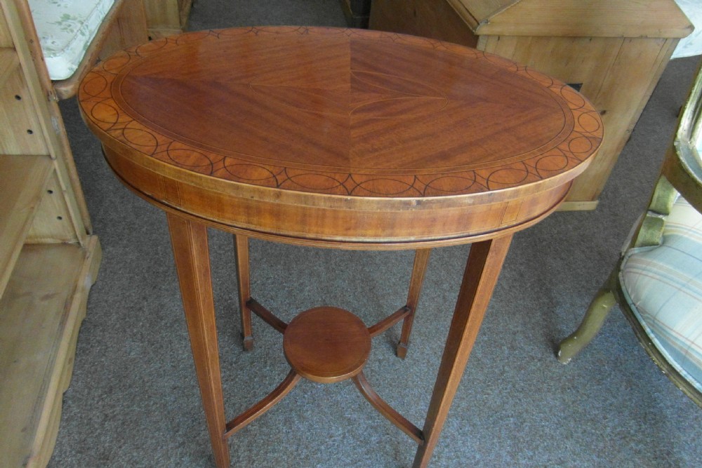 Edwardian Oval Inlaid Occasional Table View VI