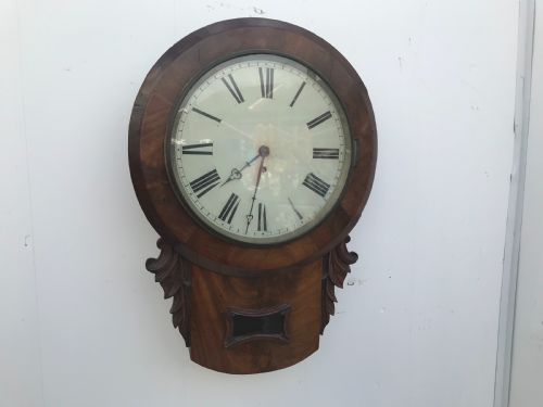 Victorian Drop Dial Mahogany Cased Fusee Untouched