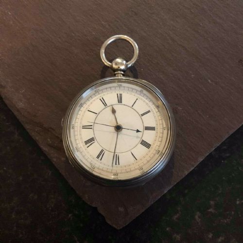Antique 1879 Chester Solid Silver Fusee Chronograph Pocket Watch Top Quality