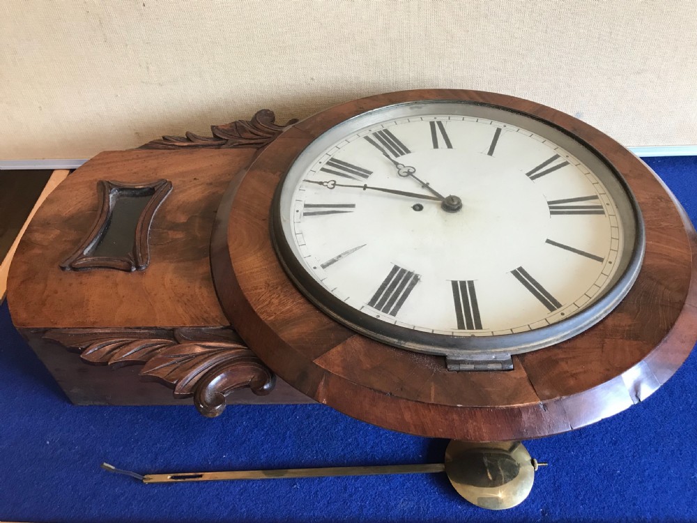 Victorian Drop Dial mahogany cased fusee Untouched  View XII