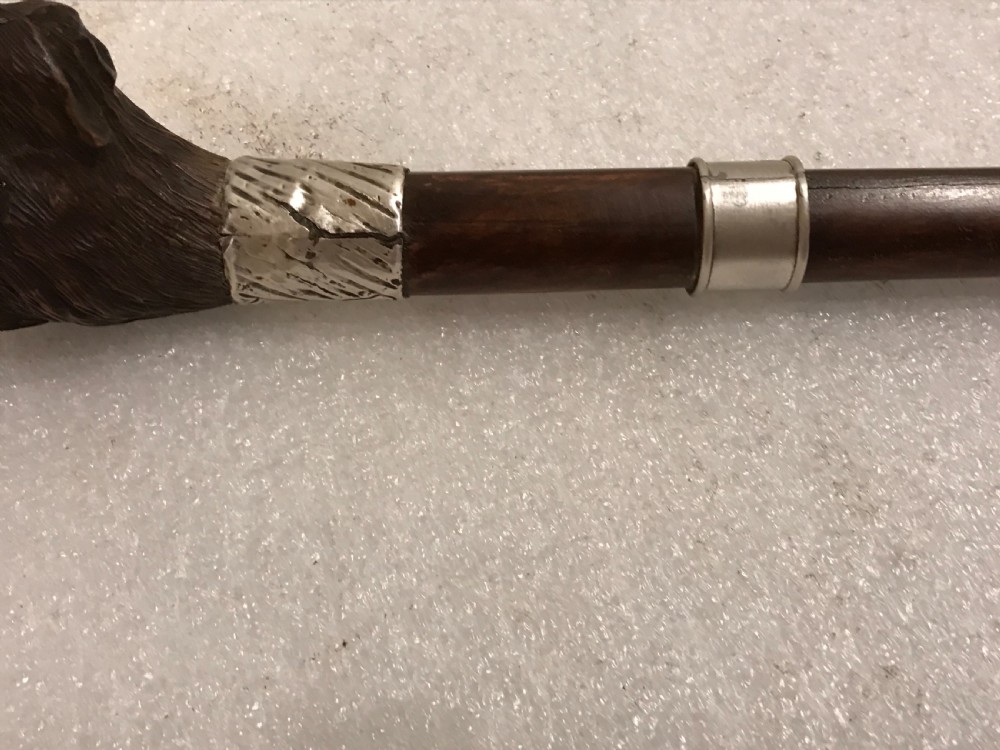 Gentleman’s walking stick sword stick with carved handle View IX