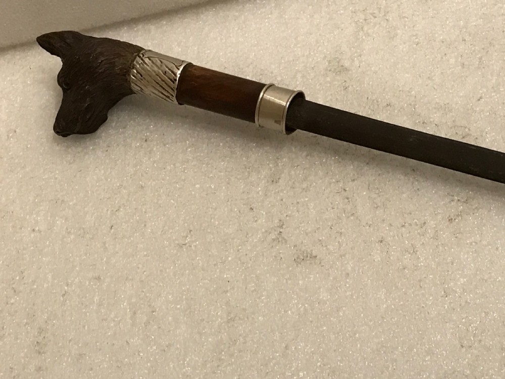 Gentleman’s walking stick sword stick with carved handle View XX