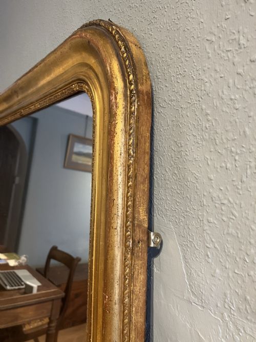 LARGE LOUIS PHILIPPE FRENCH GILDED MIRROR CIRCA 1880 - ADDITIONAL PHOTO 1
