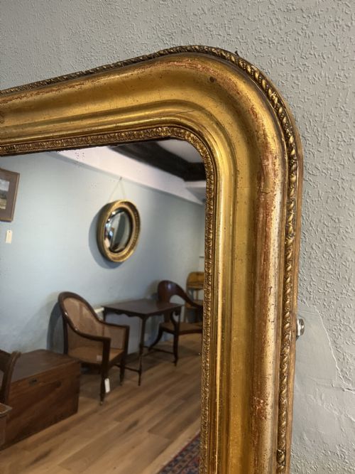 LARGE LOUIS PHILIPPE FRENCH GILDED MIRROR CIRCA 1880 - ADDITIONAL PHOTO 2