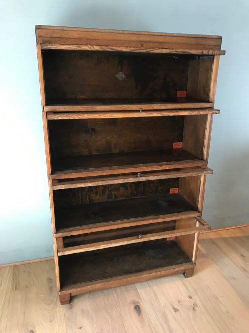 OAK GLOBE WERNICKE 4 STACK BOOKCASE - ADDITIONAL PHOTO 2
