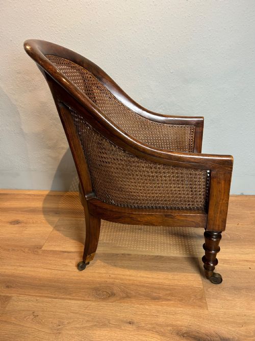 ANTIQUE 19TH CENTURY BERGERE ARM CHAIR - ADDITIONAL PHOTO 3