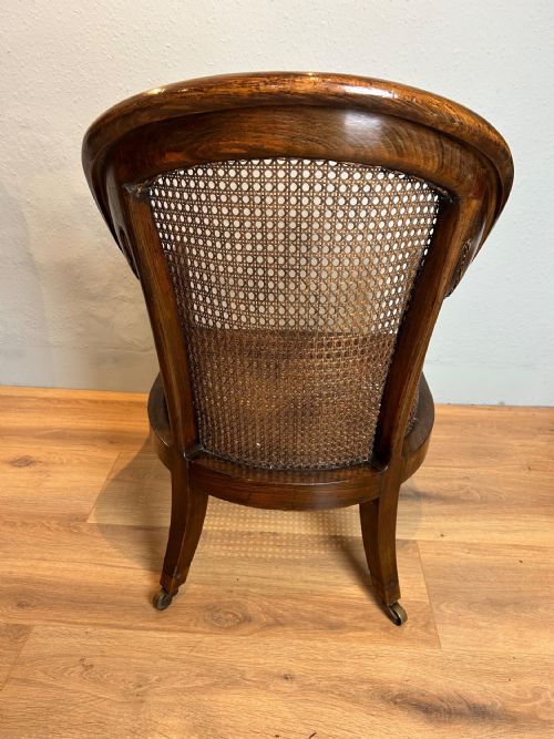 ANTIQUE 19TH CENTURY BERGERE ARM CHAIR - ADDITIONAL PHOTO 4