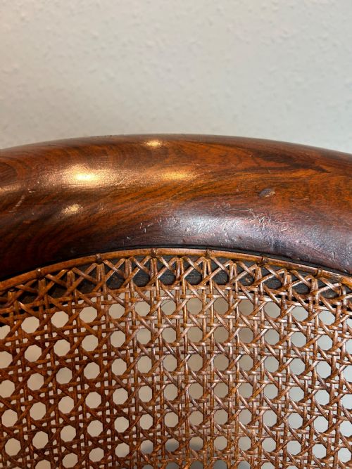 ANTIQUE 19TH CENTURY BERGERE ARM CHAIR - ADDITIONAL PHOTO 8