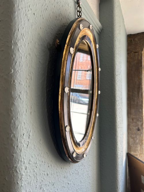 ANTIQUE 19TH CENTURY OVAL IRISH MIRROR - ADDITIONAL PHOTO 1