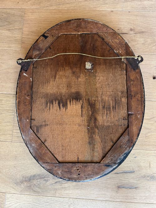 ANTIQUE 19TH CENTURY OVAL IRISH MIRROR - ADDITIONAL PHOTO 6