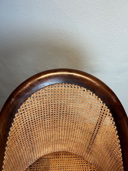ANTIQUE REGENCY MAHOGANY BERGERE ARM CHAIR - ADDITIONAL PHOTO 4
